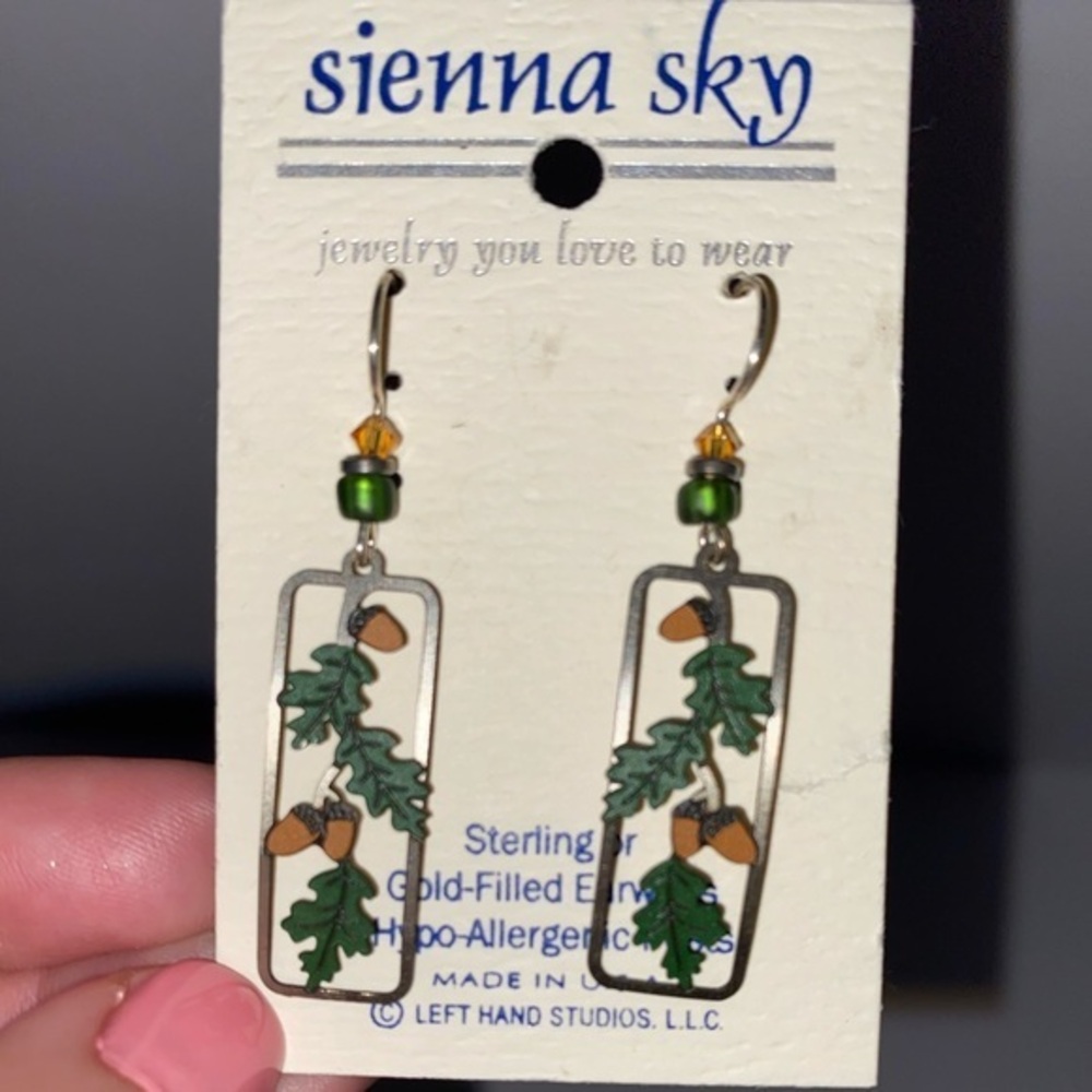 Sienna Sky Oak Leaf Earrings with Acorns, Nature Lover